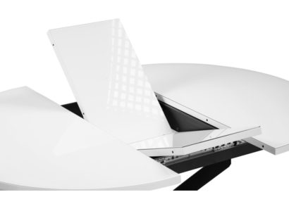 Стеклянный стол Лауриц раскладной черный / белый раскладной — фото 5