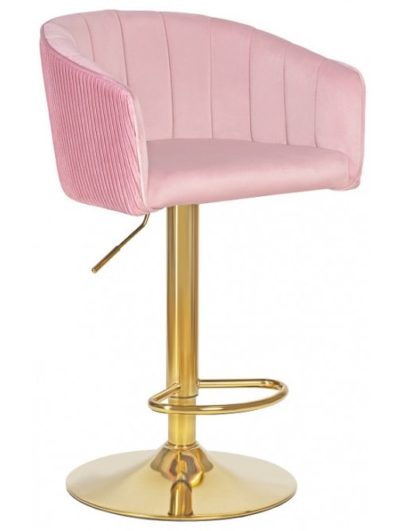 Стул барный DOBRIN DARCY GOLD LM-5025_GoldBase розовый велюр (1922-16) — фото 1