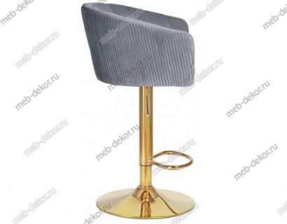 Стул барный DOBRIN DARCY GOLD LM-5025_GoldBase серый велюр (1922-19) — фото 3