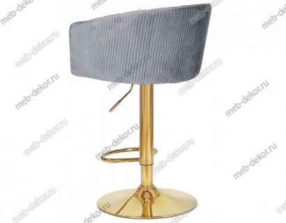 Стул барный DOBRIN DARCY GOLD LM-5025_GoldBase серый велюр (1922-19) — фото 2