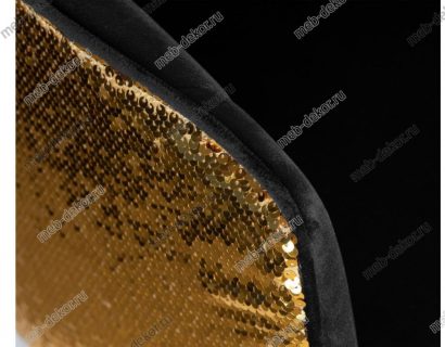 Стул барный DOBRIN DARCY GOLD SHINY 5025_GoldBase-LM черный велюр с золотыми паетками — фото 4