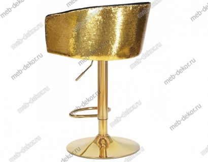 Стул барный DOBRIN DARCY GOLD SHINY 5025_GoldBase-LM черный велюр с золотыми паетками — фото 2
