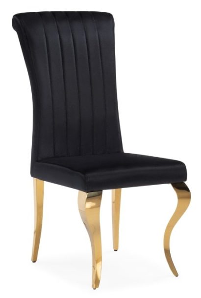 Стул на металлокаркасе Lund black / gold — фото 1