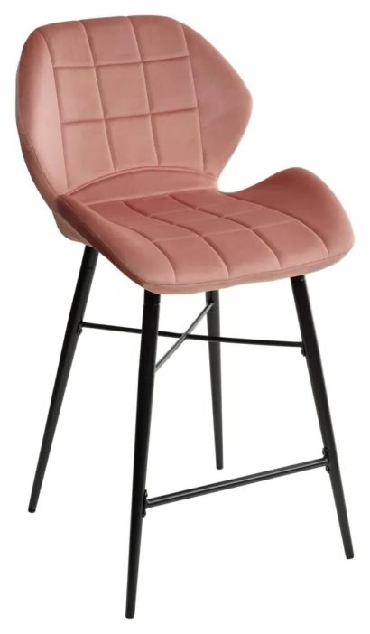 Полубарный стул MARCEL BLUVEL-52 PINK (H=65cm), велюр — фото 1