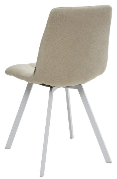 Стул CHILLI SQUARE UF860-01B бежевый, ткань/ белый каркас — фото 3