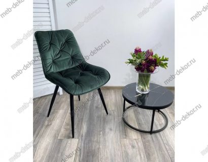 Стул MONACO UF910-14 DARK GREEN, велюр/черный каркас — фото 2