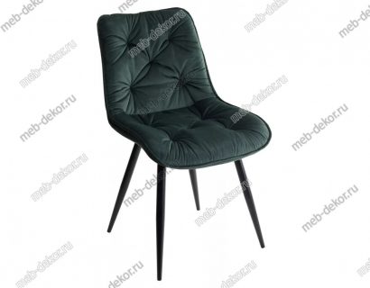 Стул MONACO UF910-14 DARK GREEN, велюр/черный каркас — фото 1