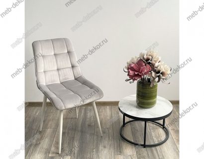 Стул CHIC BLUVEL-03 светло-серый / белый каркас — фото 3