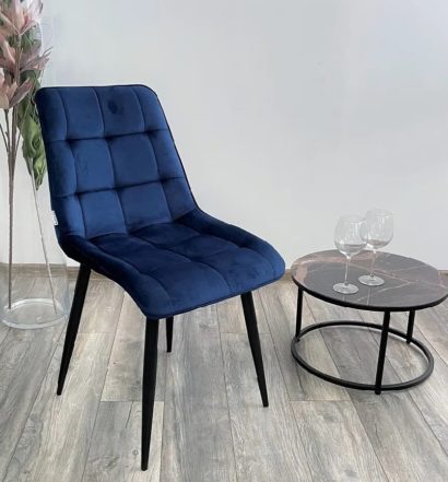 Стул CHIC BLUVEL-86 NAVY BLUE / черный каркас — фото 4