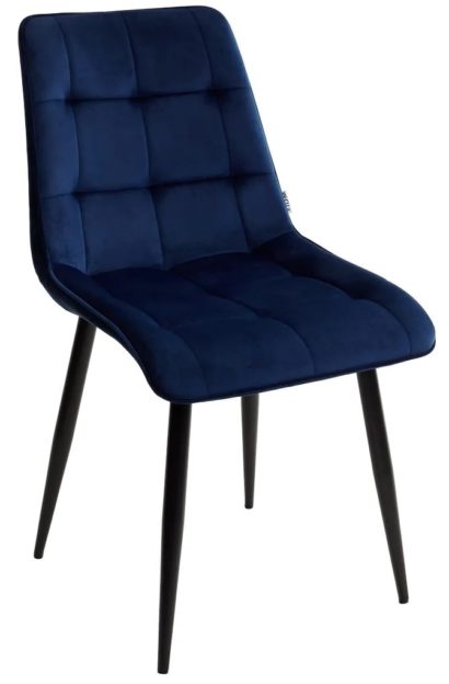 Стул CHIC BLUVEL-86 NAVY BLUE / черный каркас — фото 1
