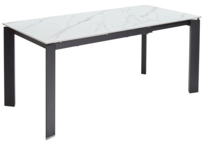 Стол КОРНЕР (CORNER) 120 цвет БЕЛЫЙ МРАМОР (MATT WHITE MARBLE SOLID CERAMIC) / ЧЕРНЫЙ — фото 6