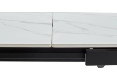 Стол КОРНЕР (CORNER) 120 цвет БЕЛЫЙ МРАМОР (MATT WHITE MARBLE SOLID CERAMIC) / ЧЕРНЫЙ — фото 5