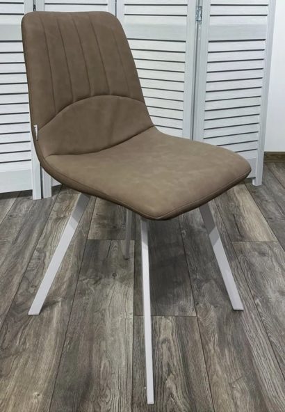 Стул ASHTON RU-09 серо-бежевый винтаж/ белый каркас — фото 3