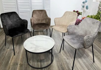 Стул AMARETTO VBP208 античный серо-бежевый/ черный каркас — фото 3