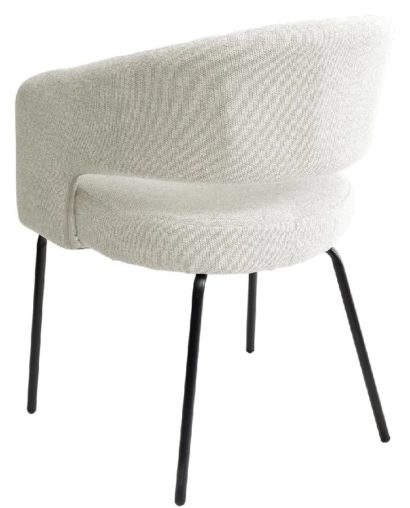 Стул SNUG WZ2042-01 молочный фактурный велюр/ черный каркас — фото 2