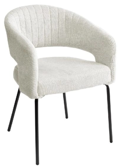 Стул SNUG WZ2042-01 молочный фактурный велюр/ черный каркас — фото 1