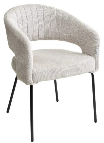 Стул SNUG WZ2042-02 светло-бежевый фактурный велюр / черный каркас — фото 1