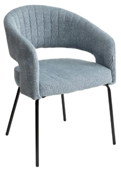 Стул SNUG WZ2042-14 морская волна, фактурный велюр / черный каркас — фото 1