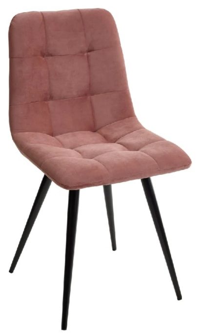 Стул CHILLI-Q розовый #15, велюр / черный каркас — фото 1
