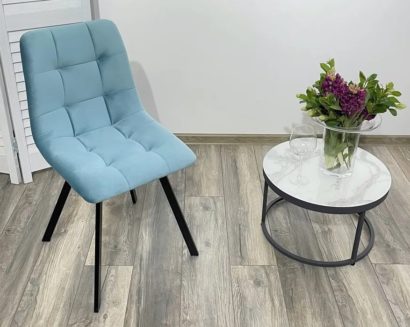 Стул CHILLI-Q SQUARE бирюзовый #H52, велюр / черный каркас — фото 2