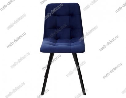 Стул CHILLI-Q SQUARE темно-синий #H60, велюр / черный каркас — фото 2