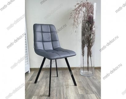 Стул CHILLI SQUARE HK017-09 серо-черничный, PU/ черный каркас — фото 2