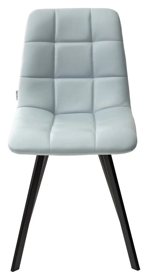 Стул CHILLI SQUARE HK017-35 серо-голубой, PU/ черный каркас