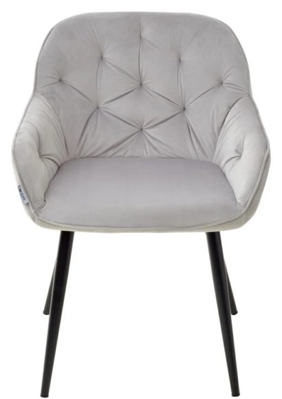 Стул BREEZE BLUVEL-03 LIGHT GREY, велюр/ черный каркас — фото 4