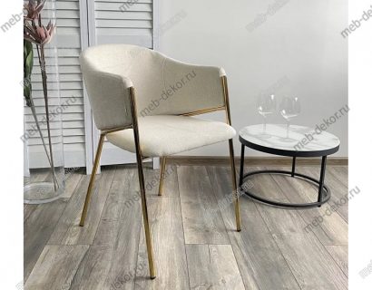 Стул DILL WZ2042-01 молочный фактурный велюр / золотой каркас — фото 4