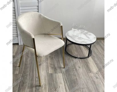 Стул DILL WZ2042-01 молочный фактурный велюр / золотой каркас — фото 5