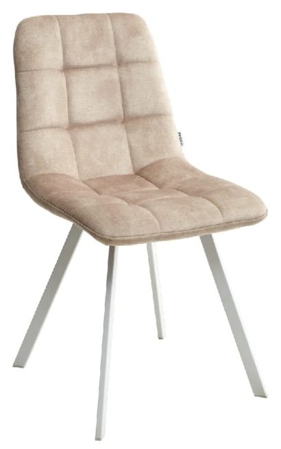 Стул CHILLI SQUARE PK6015-10(VBP210) античный бежевый, велюр/ белый каркас — фото 1