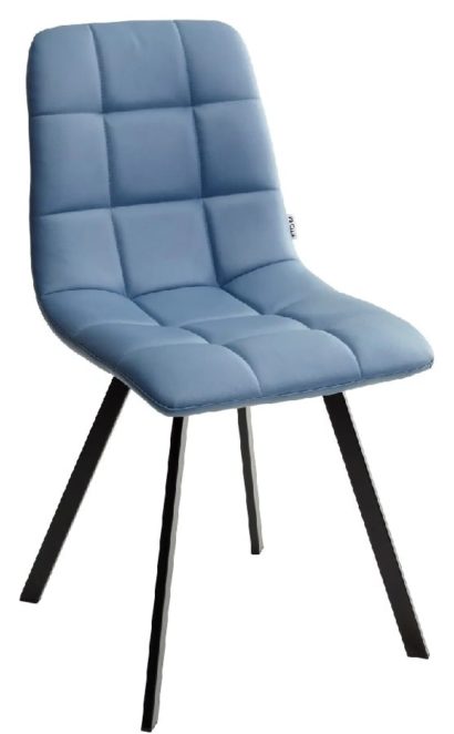 Стул CHILLI SQUARE HK017-17 глубокий голубой, PU/ черный каркас — фото 1