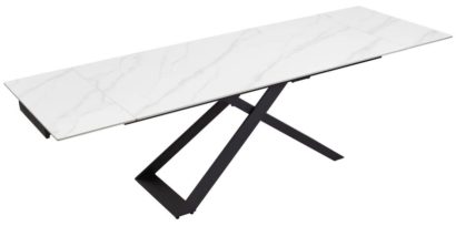 Стол ЛИВОРНО (LIVORNO) 180 цвет БЕЛЫЙ МРАМОР (MATT WHITE MARBLE SOLID CERAMIC) / ЧЕРНЫЙ, ®DISAUR — фото 4