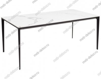 Стол NOTO 180 SINTERED STONE GLOSS STATUARIO WHITE / BLACK — фото 1