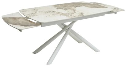 Стол РИВОЛИ (RIVOLI) 140 цвет ПАНДОРА (GLOSS LUXURY PANDORA SOLID CERAMIC) / БЕЛЫЙ, ®DISAUR — фото 3