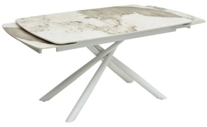 Стол РИВОЛИ (RIVOLI) 140 цвет ПАНДОРА (GLOSS LUXURY PANDORA SOLID CERAMIC) / БЕЛЫЙ, ®DISAUR — фото 8