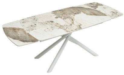 Стол РИВОЛИ (RIVOLI) 140 цвет ПАНДОРА (GLOSS LUXURY PANDORA SOLID CERAMIC) / БЕЛЫЙ, ®DISAUR — фото 2
