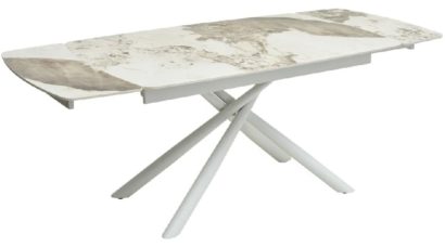 Стол РИВОЛИ (RIVOLI) 140 цвет ПАНДОРА (GLOSS LUXURY PANDORA SOLID CERAMIC) / БЕЛЫЙ, ®DISAUR — фото 6