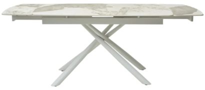 Стол РИВОЛИ (RIVOLI) 140 цвет ПАНДОРА (GLOSS LUXURY PANDORA SOLID CERAMIC) / БЕЛЫЙ, ®DISAUR — фото 9