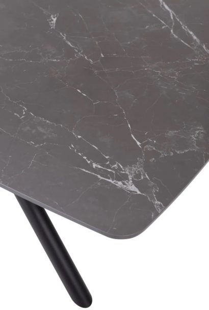 Стол РИВОЛИ (RIVOLI) 140 цвет ЧЕРНЫЙ МРАМОР (MATT BLACK MARBLE SOLID CERAMIC) / ЧЕРНЫЙ, ®DISAUR — фото 8
