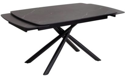 Стол РИВОЛИ (RIVOLI) 140 цвет ЧЕРНЫЙ МРАМОР (MATT BLACK MARBLE SOLID CERAMIC) / ЧЕРНЫЙ, ®DISAUR — фото 3
