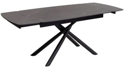 Стол РИВОЛИ (RIVOLI) 140 цвет ЧЕРНЫЙ МРАМОР (MATT BLACK MARBLE SOLID CERAMIC) / ЧЕРНЫЙ, ®DISAUR — фото 5