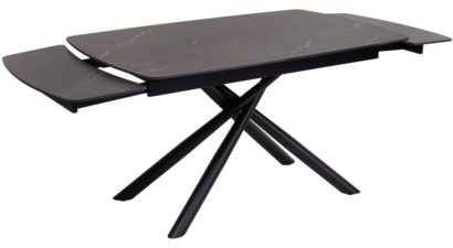 Стол РИВОЛИ (RIVOLI) 140 цвет ЧЕРНЫЙ МРАМОР (MATT BLACK MARBLE SOLID CERAMIC) / ЧЕРНЫЙ, ®DISAUR — фото 10