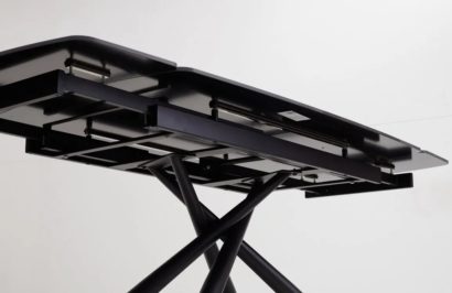 Стол РИВОЛИ (RIVOLI) 140 цвет ЧЕРНЫЙ МРАМОР (MATT BLACK MARBLE SOLID CERAMIC) / ЧЕРНЫЙ, ®DISAUR — фото 7