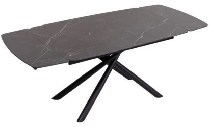 Стол РИВОЛИ (RIVOLI) 140 цвет ЧЕРНЫЙ МРАМОР (MATT BLACK MARBLE SOLID CERAMIC) / ЧЕРНЫЙ, ®DISAUR — фото 9