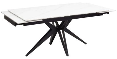 Стол FORIO 160 MATT WHITE MARBLE SINTERED STONE/ BLACK — фото 4