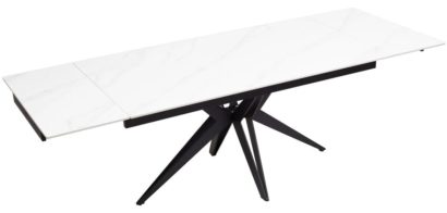Стол FORIO 160 MATT WHITE MARBLE SINTERED STONE/ BLACK — фото 2