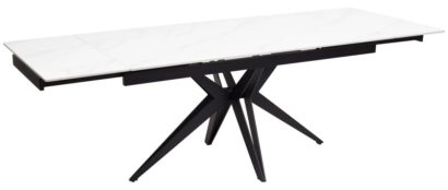 Стол FORIO 160 MATT WHITE MARBLE SINTERED STONE/ BLACK — фото 3