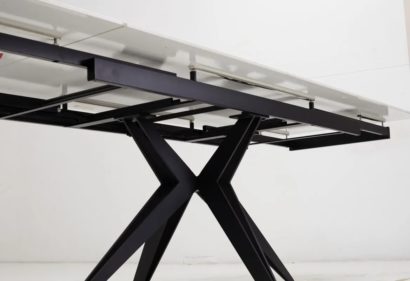 Стол FORIO 160 MATT WHITE MARBLE SINTERED STONE/ BLACK — фото 9