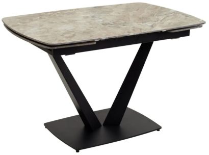 Стол ALATRI 120 GLOSS ATHENS BROWN SINTERED STONE / BLACK — фото 1
